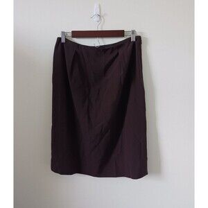 Dana Buchman Women's Side Zipper Wool Blend Brown Pencil Skirt Size 6